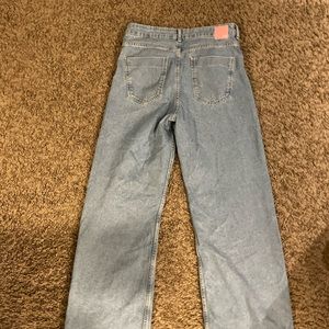 Zara high rise wide leg seamless mid-blue Jean size 6